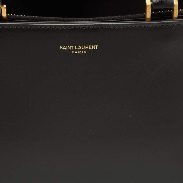 Pre Owned Saint Laurent Sac De Jour Duffle Small Black Leather Satchel
