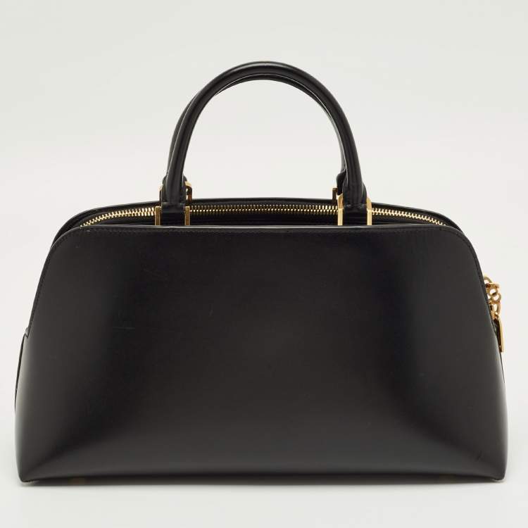 Pre Owned Saint Laurent Sac De Jour Duffle Small Black Leather Satchel