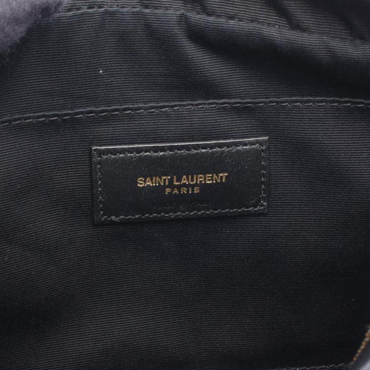Pre Owned Saint Laurent Paris Lou Monogram Camera Bag/Shoulder Bag Leather Black