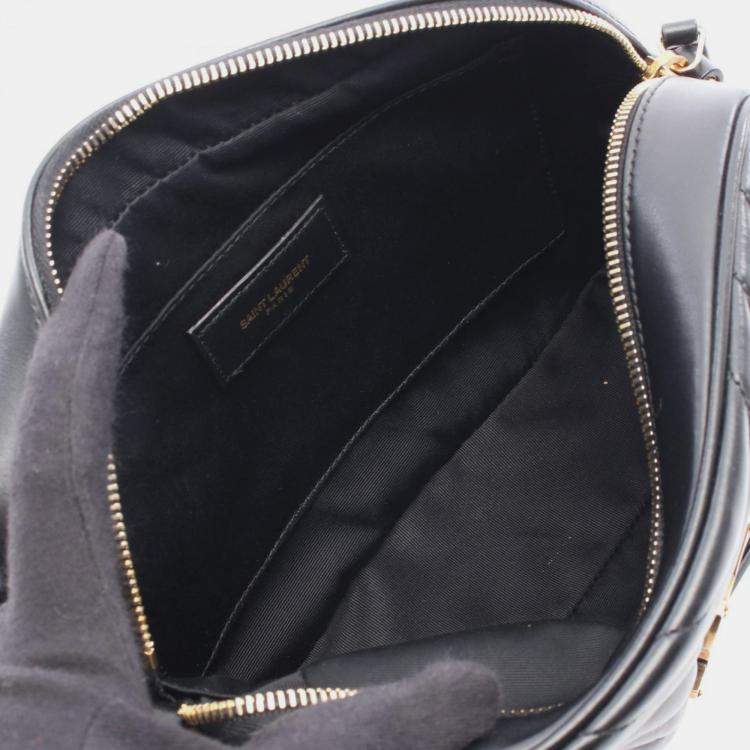Pre Owned Saint Laurent Paris Lou Monogram Camera Bag/Shoulder Bag Leather Black