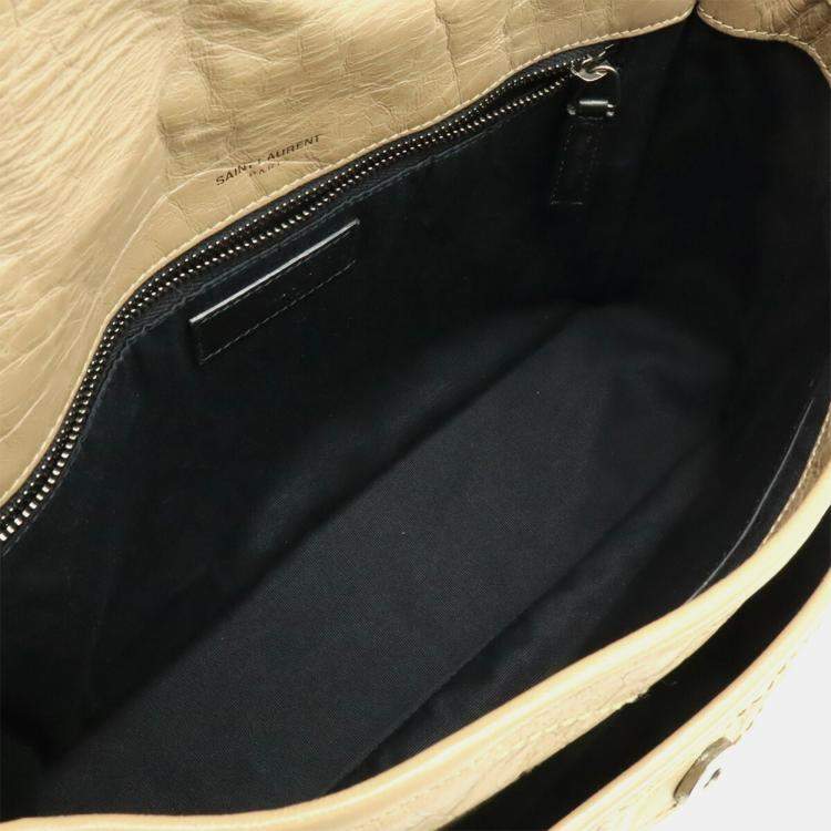 مملوكة مسبقًا Saint Laurent Paris Ysl Niki Medium Chain Shoulder Bag With V-Stitching In Beige Leather