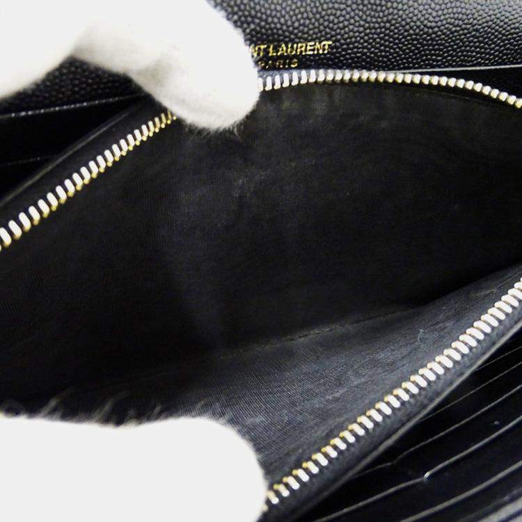 مملوكة مسبقًا Saint Laurent Shoulder Wallet Grain De Poudre Leather Cassandra Classic Chain Black