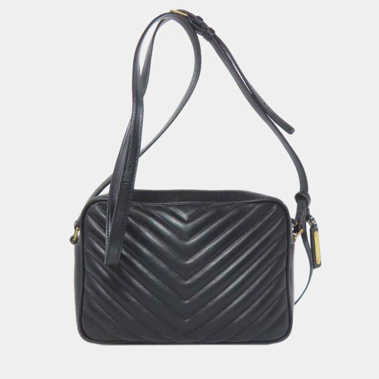 Pre Owned Saint Laurent Lou V-Stitch Shoulder Bag In Calfskin