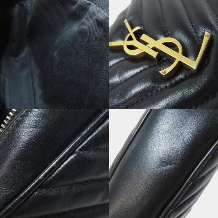 Pre Owned Saint Laurent Lou V-Stitch Shoulder Bag In Calfskin