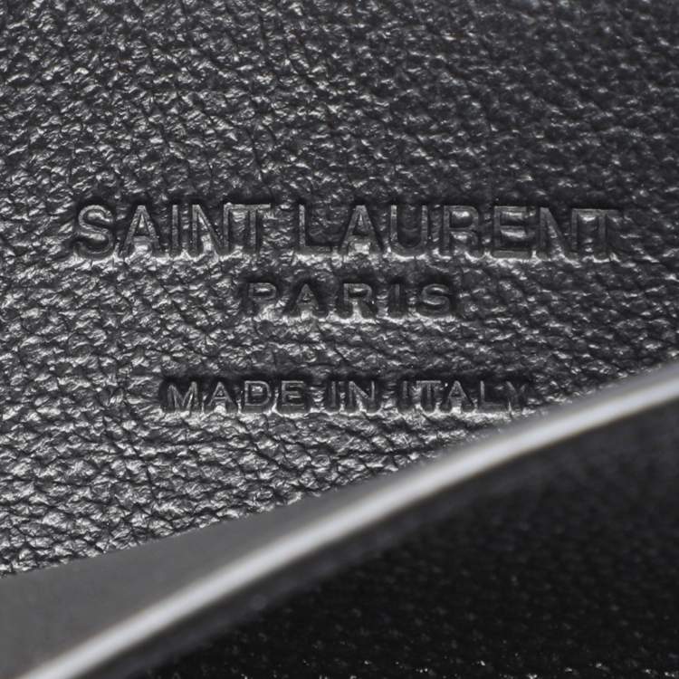 Pre Owned Saint Laurent Uptown Black Leather Wallet On Chain