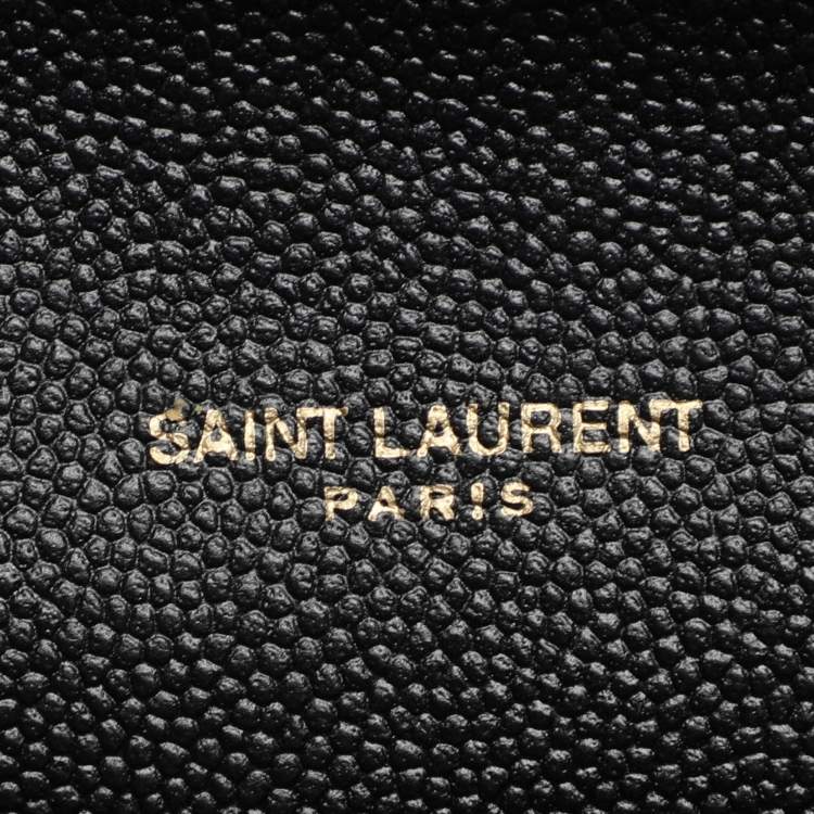 Pre Owned Saint Laurent Uptown Black Leather Wallet On Chain