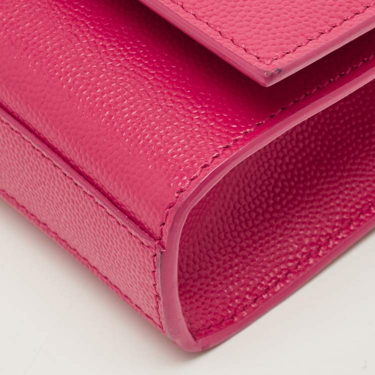 مملوكة مسبقًا Saint Laurent Cassandre Fuchsia Leather Clutch