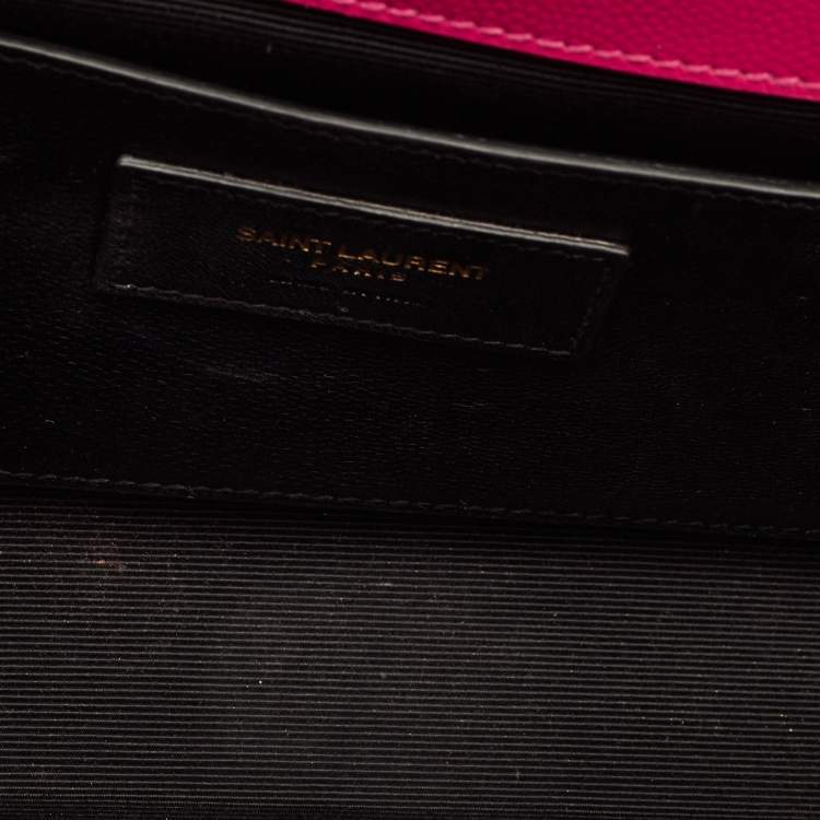 مملوكة مسبقًا Saint Laurent Cassandre Fuchsia Leather Clutch
