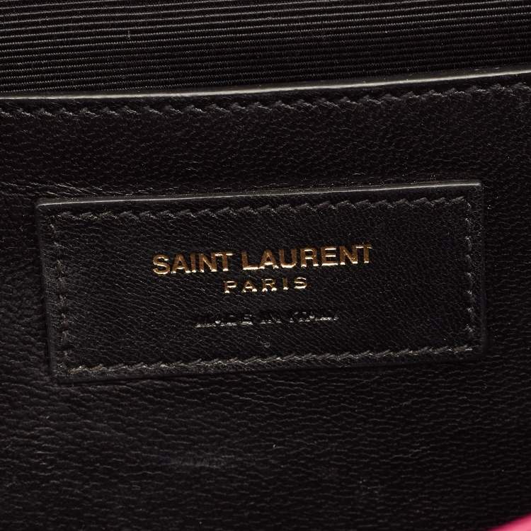 مملوكة مسبقًا Saint Laurent Cassandre Fuchsia Leather Clutch