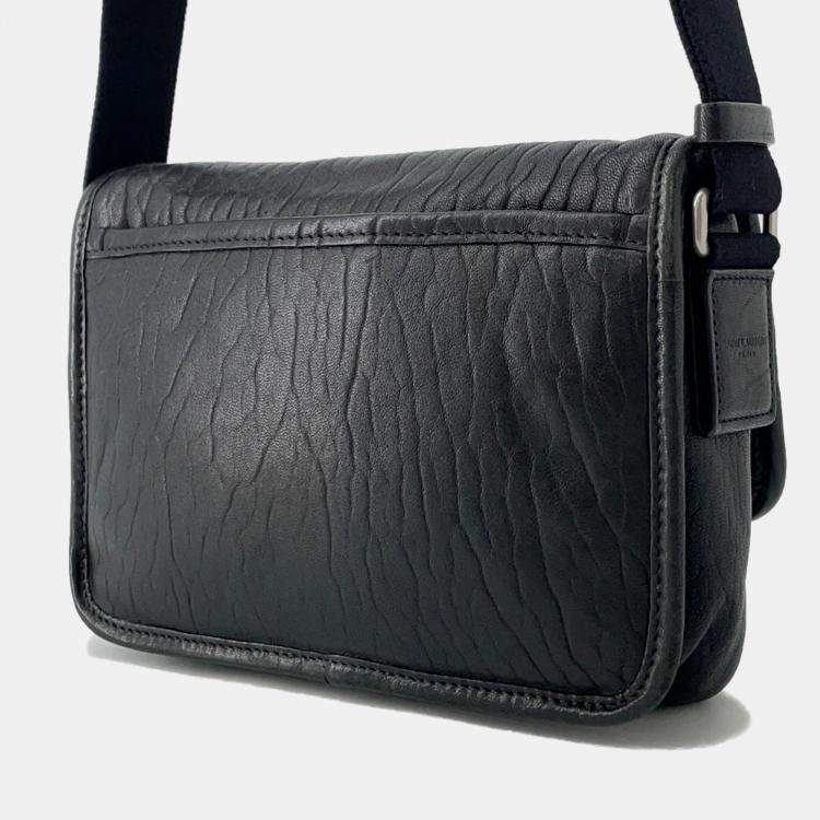 Pre Owned Saint Laurent Paris Niki Shoulder Bag Black Leather Size Small