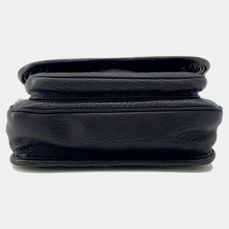 Pre Owned Saint Laurent Paris Niki Shoulder Bag Black Leather Size Small