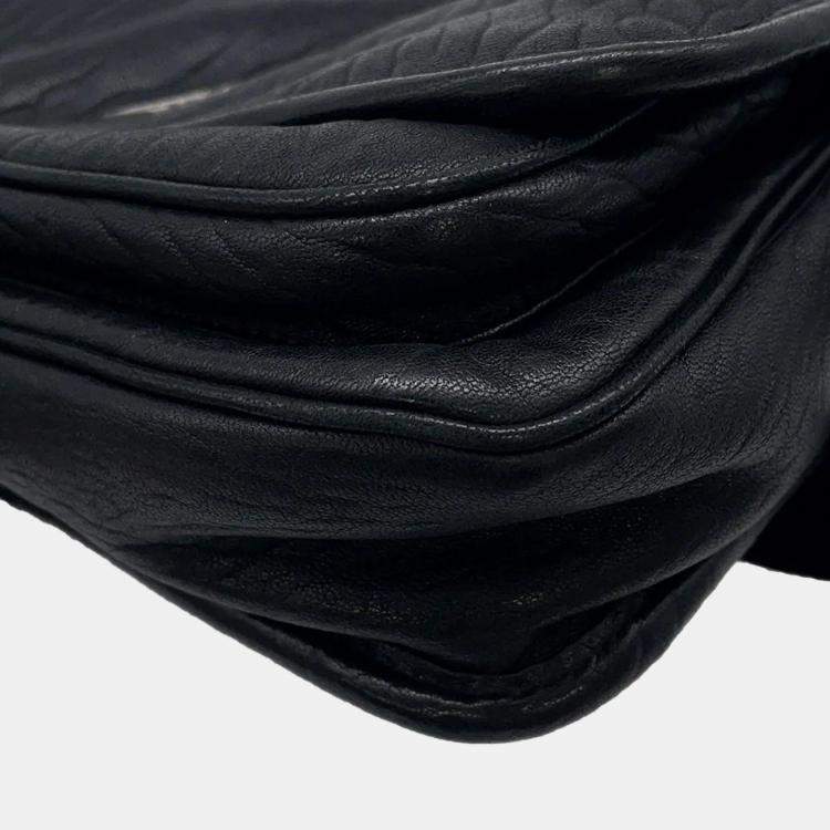 Pre Owned Saint Laurent Paris Niki Shoulder Bag Black Leather Size Small