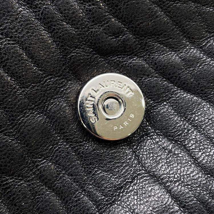 Pre Owned Saint Laurent Paris Niki Shoulder Bag Black Leather Size Small