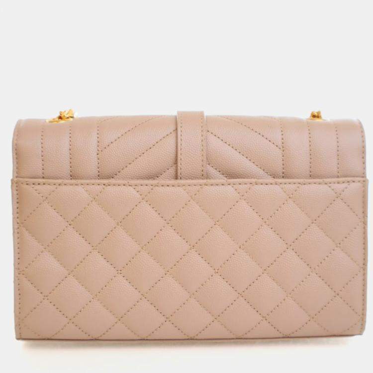 Pre Owned Saint Laurent Small Calfskin Envelope Flap Bag