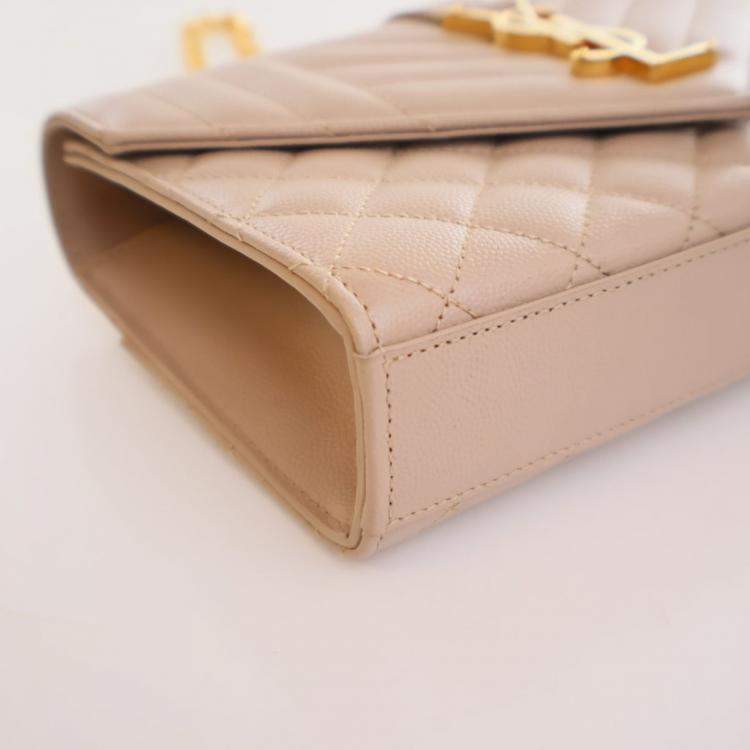 Pre Owned Saint Laurent Small Calfskin Envelope Flap Bag