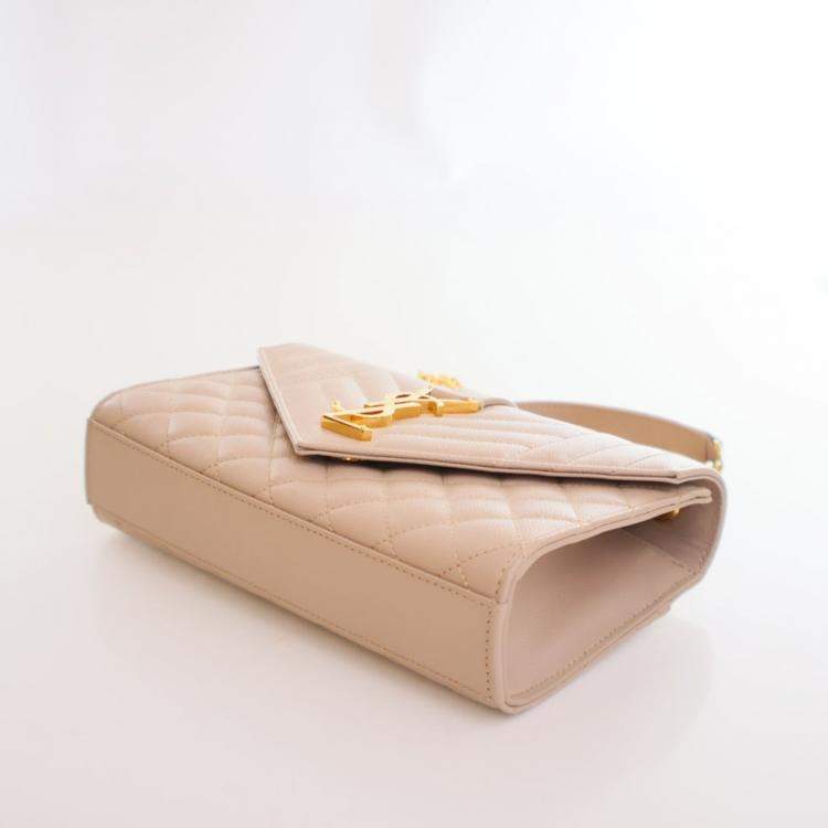 Pre Owned Saint Laurent Small Calfskin Envelope Flap Bag