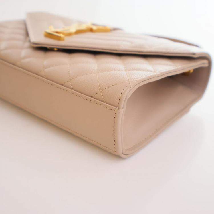 Pre Owned Saint Laurent Small Calfskin Envelope Flap Bag