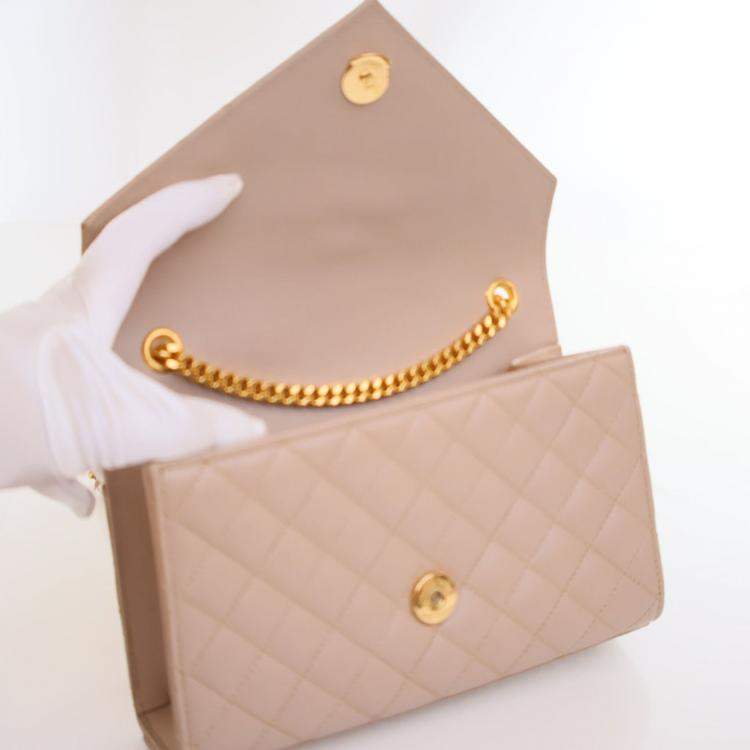 Pre Owned Saint Laurent Small Calfskin Envelope Flap Bag