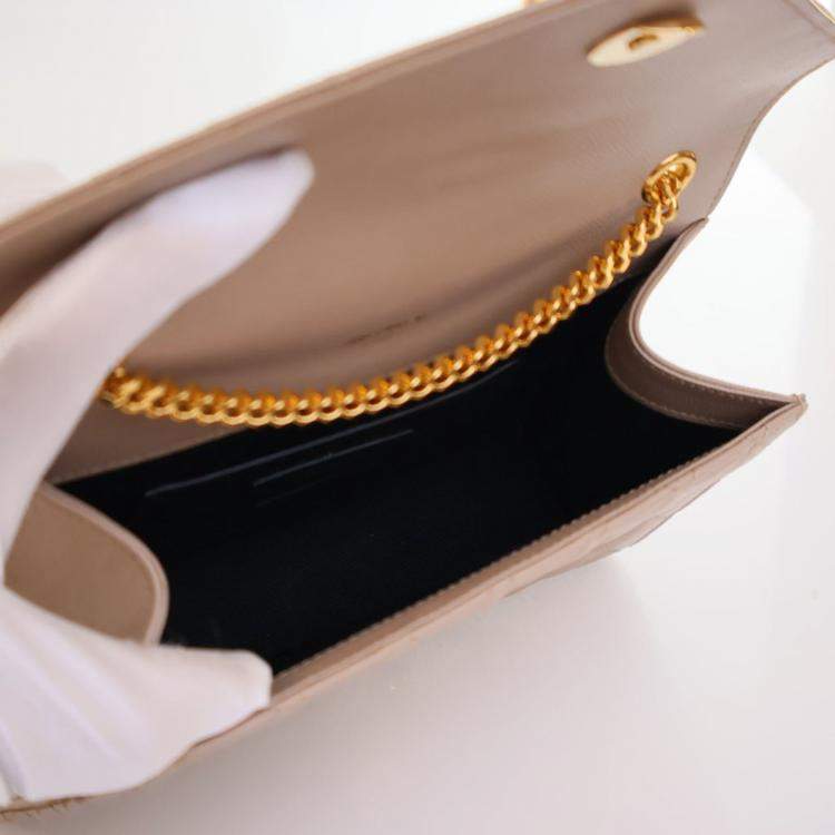 Pre Owned Saint Laurent Small Calfskin Envelope Flap Bag