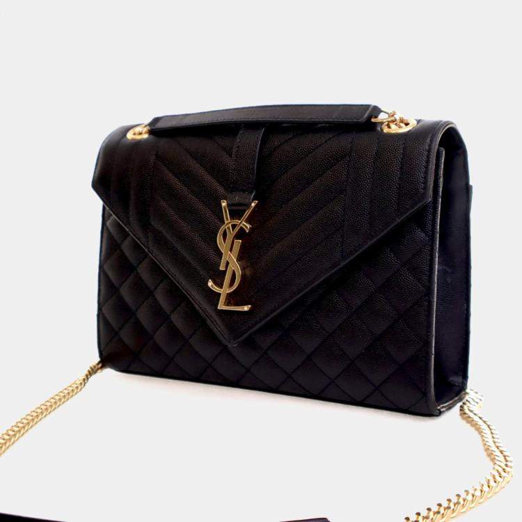 Pre Owned Saint Laurent Medium Calfskin Envelope Flap Bag