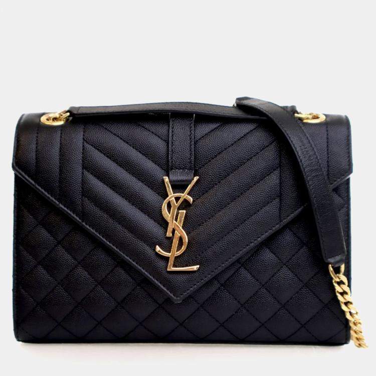 Pre Owned Saint Laurent Medium Calfskin Envelope Flap Bag