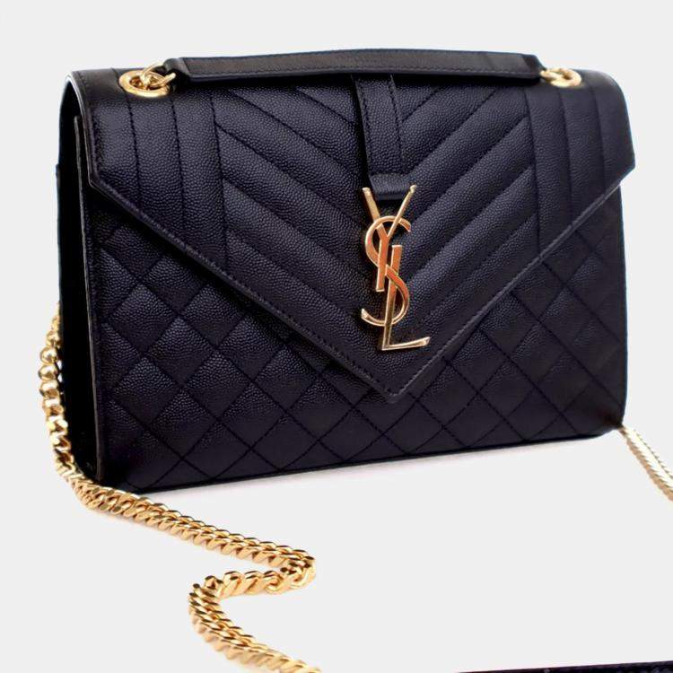 Pre Owned Saint Laurent Medium Calfskin Envelope Flap Bag