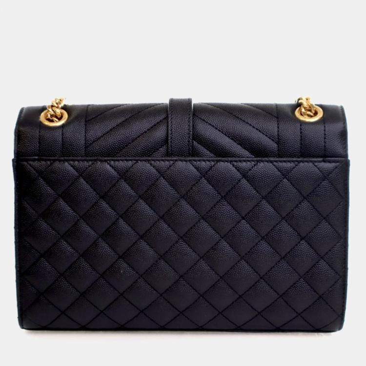 Pre Owned Saint Laurent Medium Calfskin Envelope Flap Bag