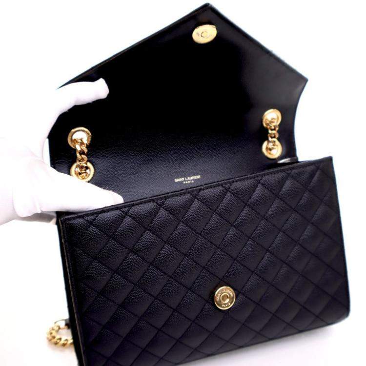 Pre Owned Saint Laurent Medium Calfskin Envelope Flap Bag