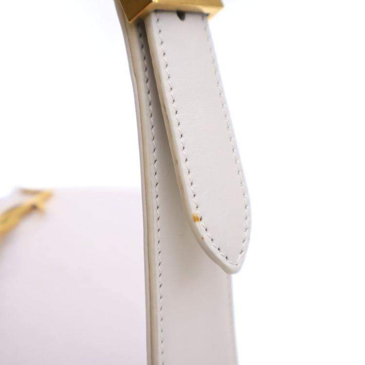 Pre Owned Saint Laurent White Calfskin Le 5 A 7 Shoulder Bag