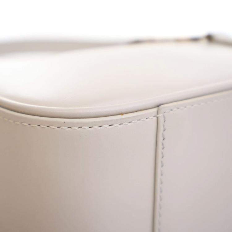 Pre Owned Saint Laurent White Calfskin Le 5 A 7 Shoulder Bag