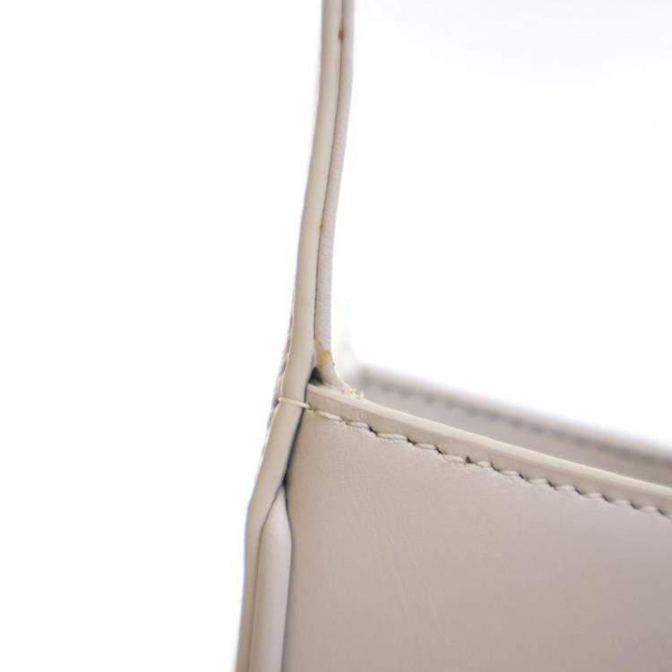 Pre Owned Saint Laurent White Calfskin Le 5 A 7 Shoulder Bag
