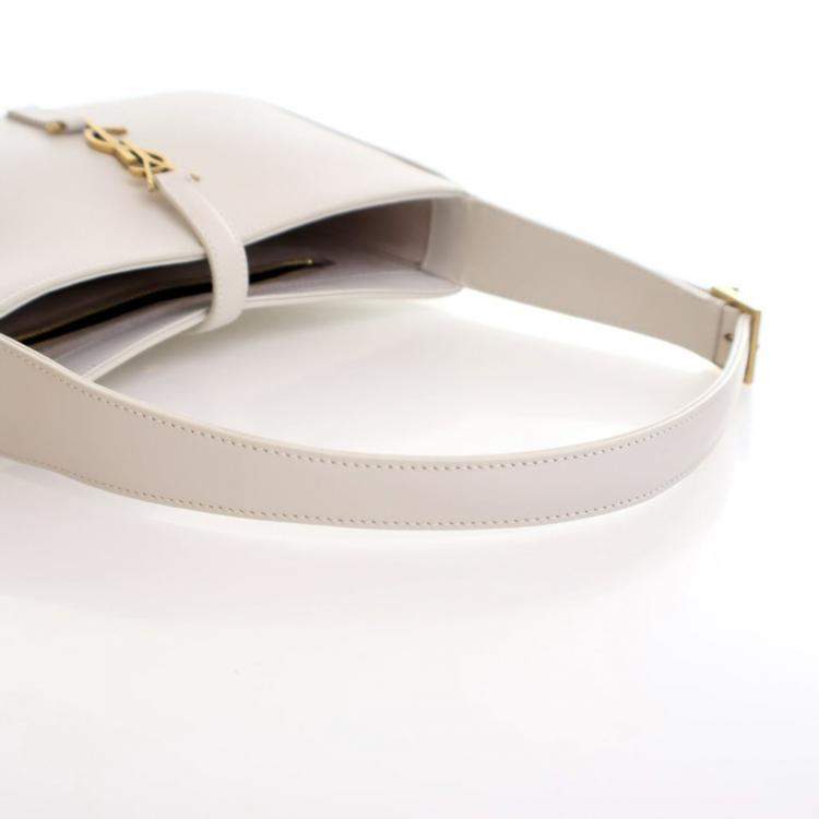 Pre Owned Saint Laurent White Calfskin Le 5 A 7 Shoulder Bag