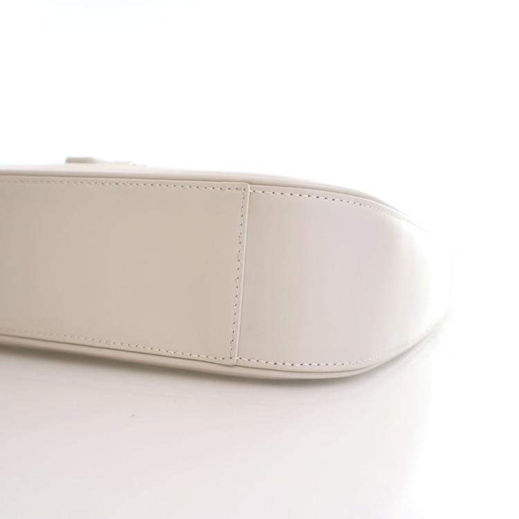 Pre Owned Saint Laurent White Calfskin Le 5 A 7 Shoulder Bag