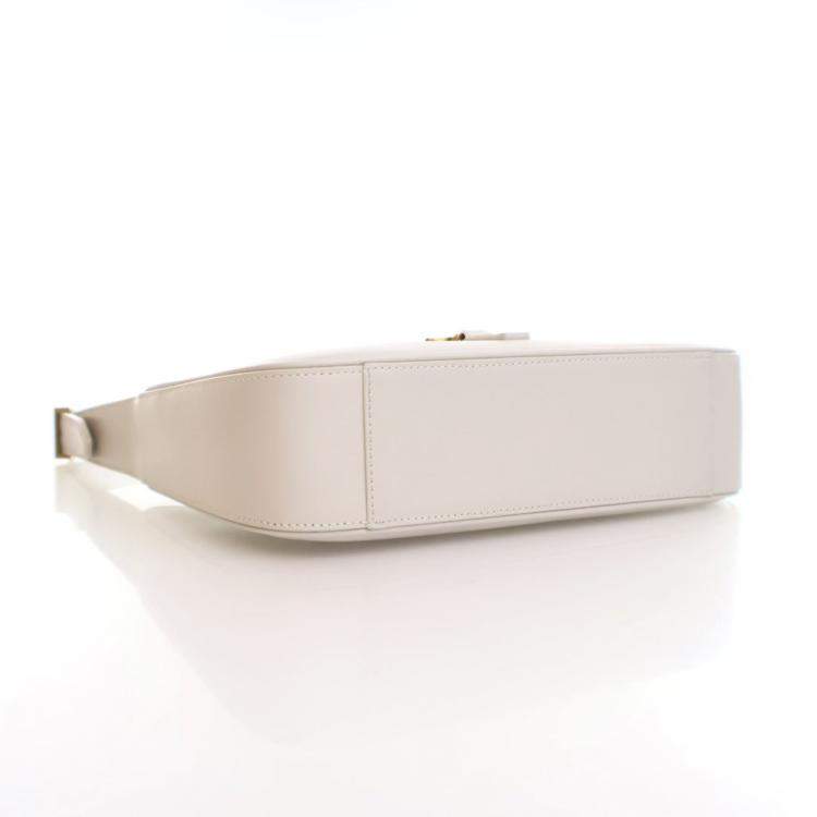Pre Owned Saint Laurent White Calfskin Le 5 A 7 Shoulder Bag