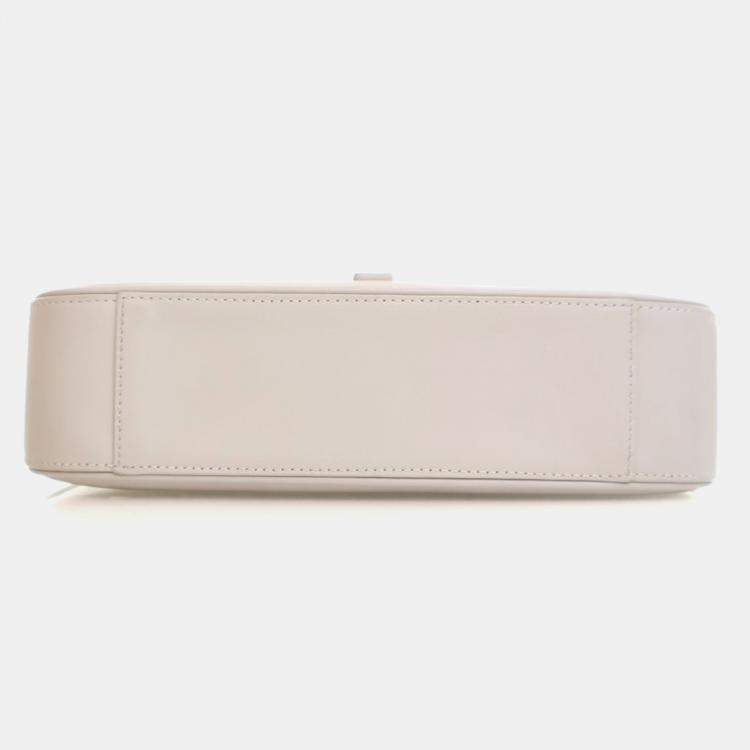 Pre Owned Saint Laurent White Calfskin Le 5 A 7 Shoulder Bag