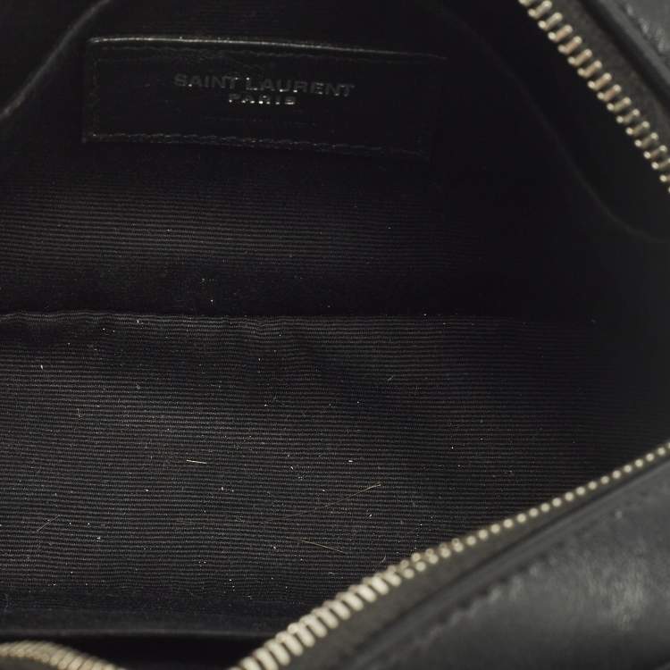 Pre Owned Saint Laurent Lou Black Matelasse Leather Belt Bag