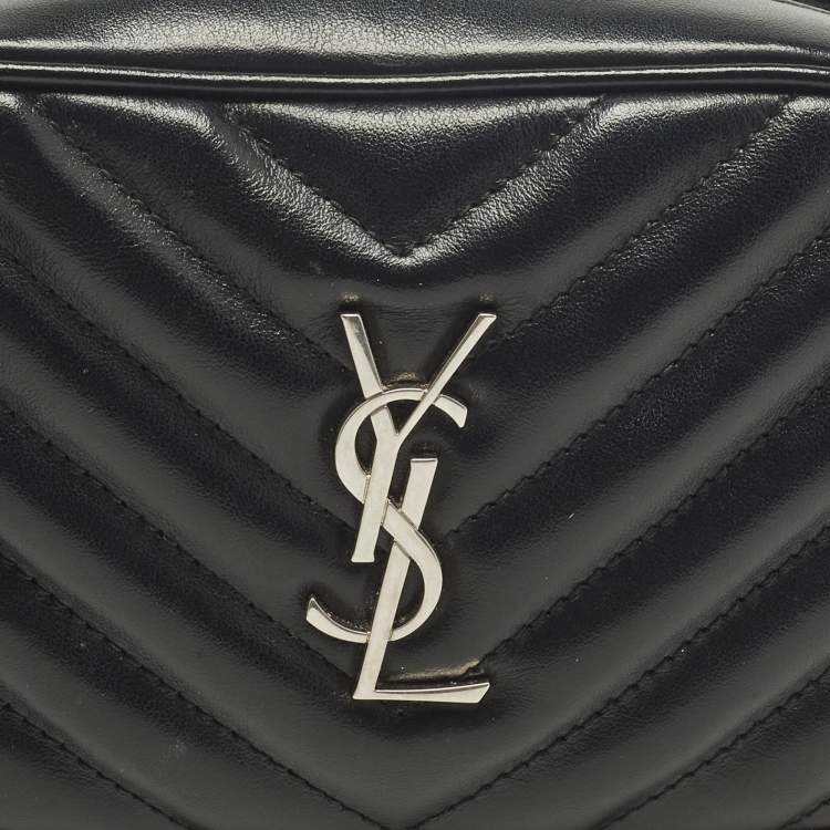 Pre Owned Saint Laurent Lou Black Matelasse Leather Belt Bag