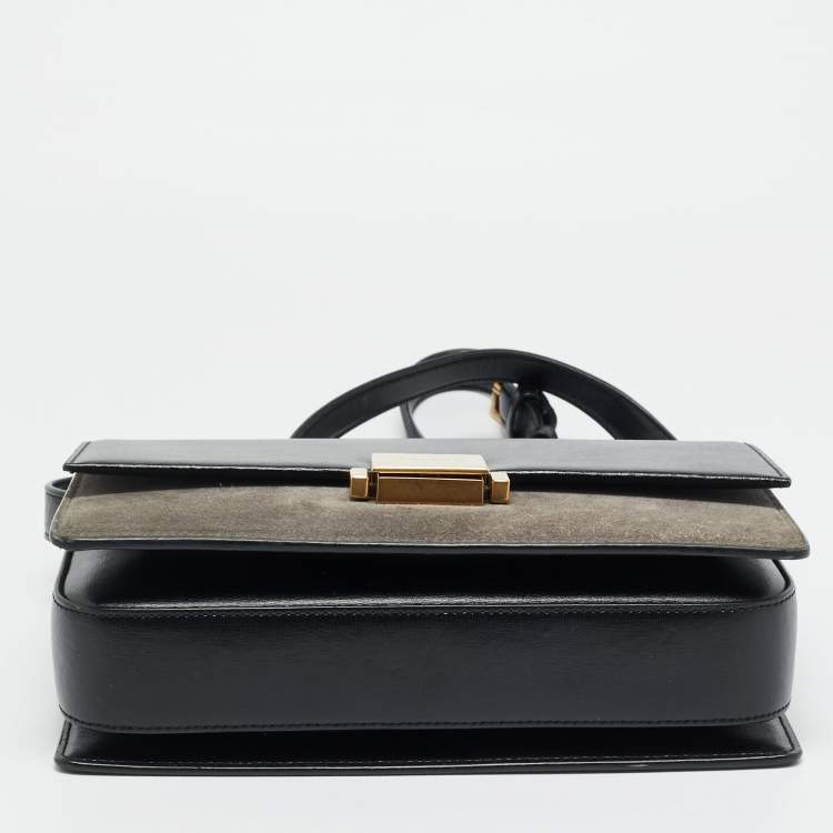 مملوكة مسبقًا Saint Laurent Bellechasse Black/Grey Leather and Suede Shoulder Bag