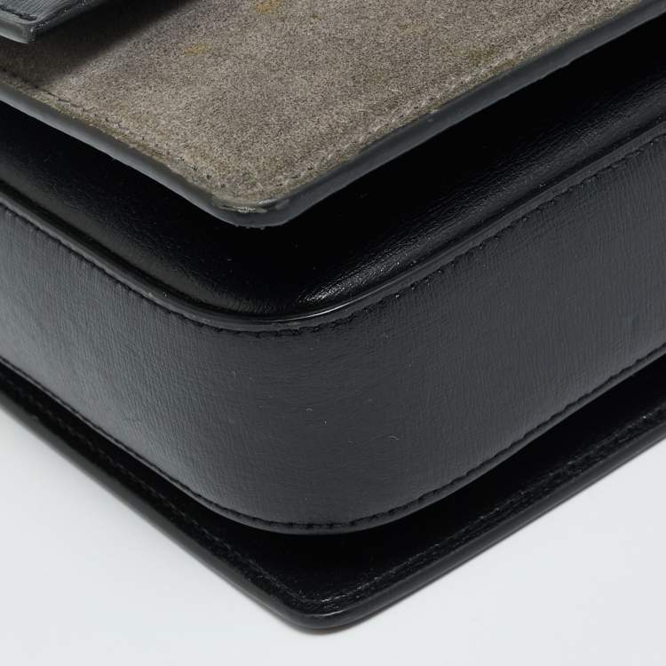 مملوكة مسبقًا Saint Laurent Bellechasse Black/Grey Leather and Suede Shoulder Bag