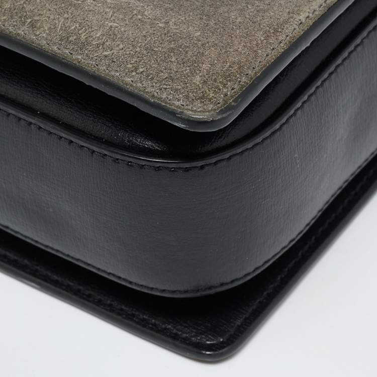 مملوكة مسبقًا Saint Laurent Bellechasse Black/Grey Leather and Suede Shoulder Bag