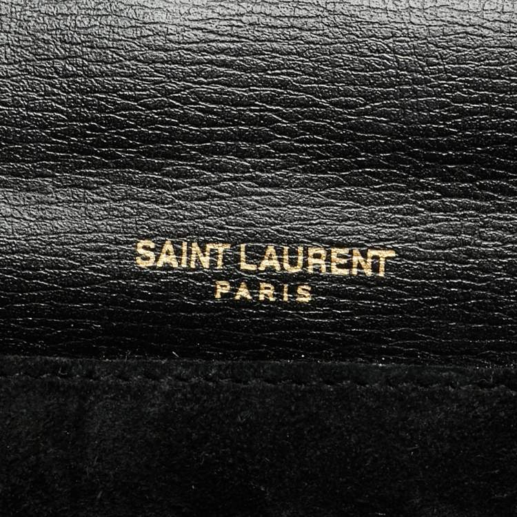 مملوكة مسبقًا Saint Laurent Bellechasse Black/Grey Leather and Suede Shoulder Bag