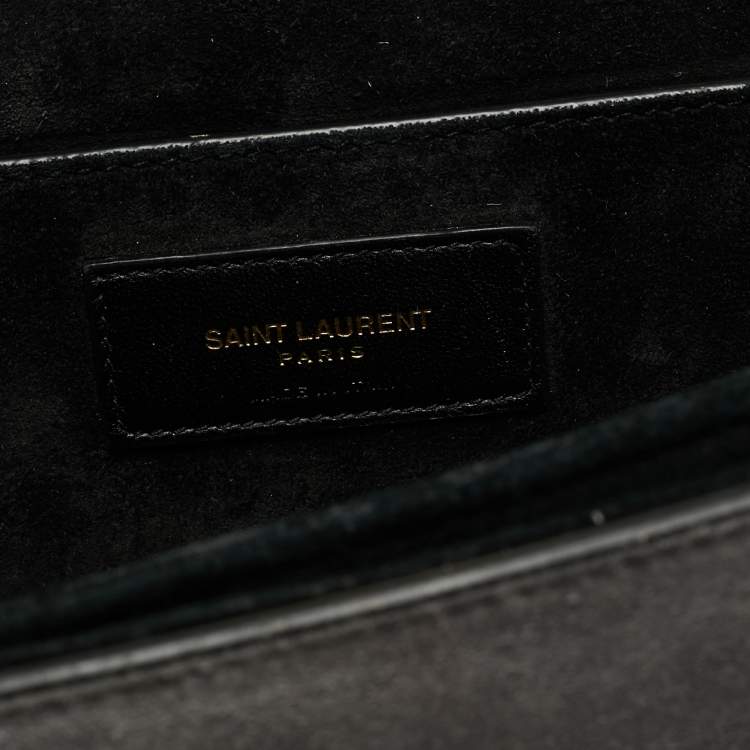 مملوكة مسبقًا Saint Laurent Bellechasse Black/Grey Leather and Suede Shoulder Bag