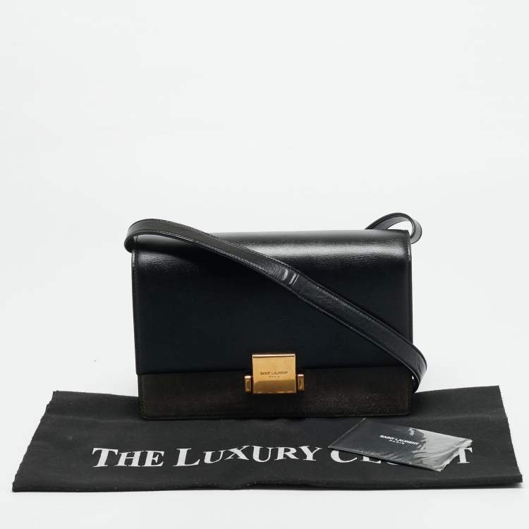 مملوكة مسبقًا Saint Laurent Bellechasse Black/Grey Leather and Suede Shoulder Bag