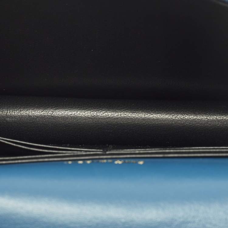 Pre Owned Saint Laurent Kate Tassel Blue/Gold Star Print Leather Wallet On Chain