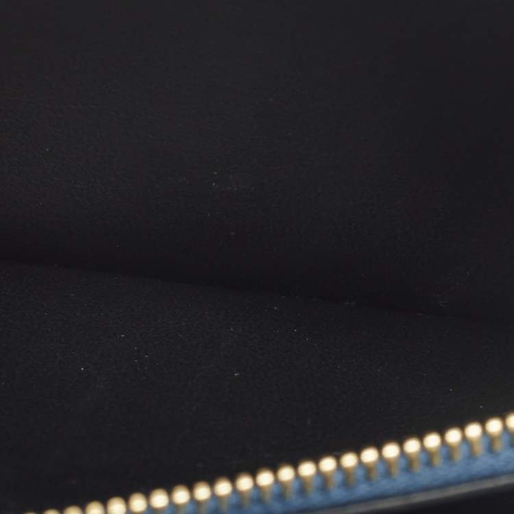 Pre Owned Saint Laurent Kate Tassel Blue/Gold Star Print Leather Wallet On Chain