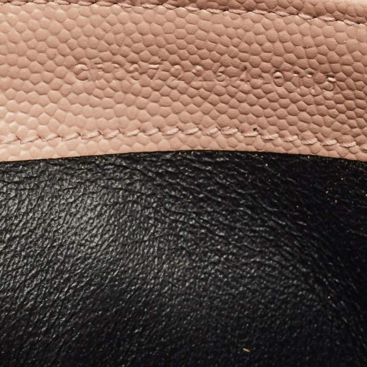 Pre Owned Saint Laurent Monogram Light Pink Matelassé Leather Envelope Wallet