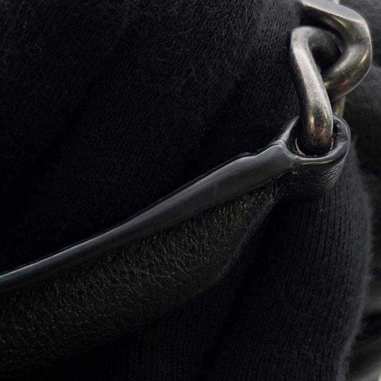 Pre Owned Saint Laurent Paris College 2Way Chain shoulder Bag Black Leather