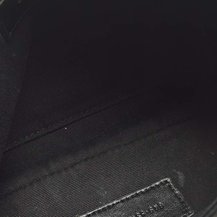 Pre Owned Saint Laurent Monogram White Croc Embossed Leather Wristlet Pouch 