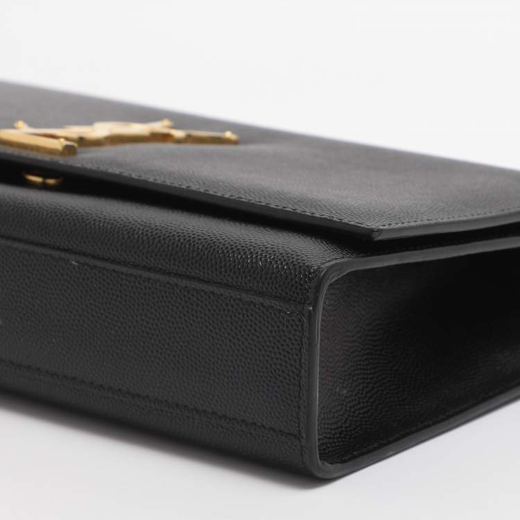 Pre Owned Saint Laurent Kate Medium Black Leather Shoulder Bag