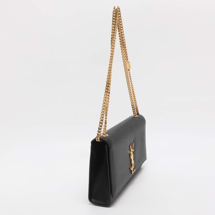 Pre Owned Saint Laurent Kate Medium Black Leather Shoulder Bag